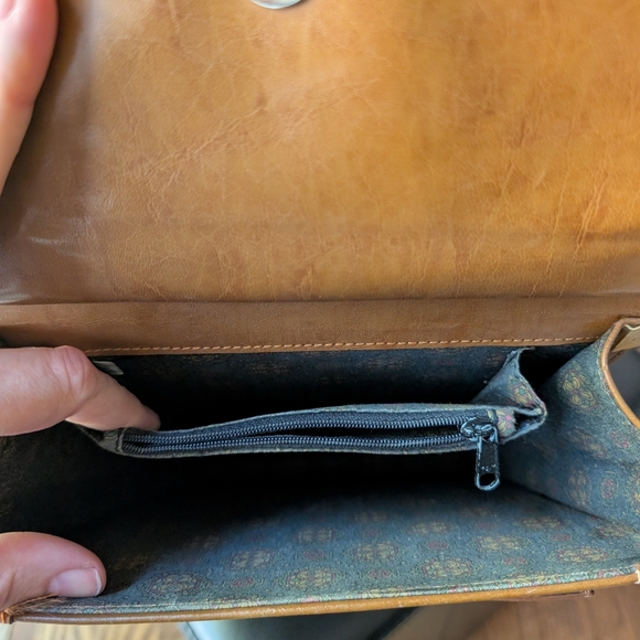 Belle Rose Vintage Leather Crossbody Multi Pocket Organizer Handbag Purse - Picture 5 of 12